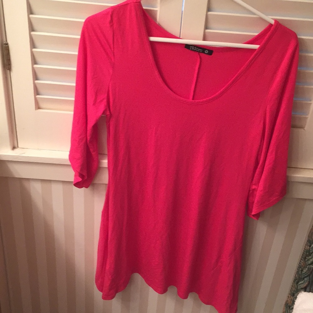 Adorn brand hot pink 3/4 length sleeve tunic